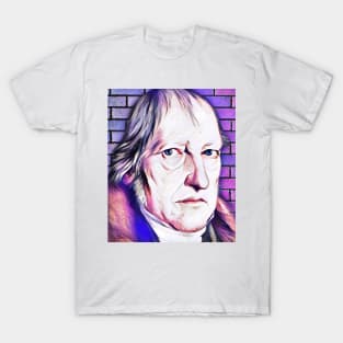 Georg Wilhelm Friedrich Hegel Pink Portrait | Georg Wilhelm Friedrich Hegel Artwork 8 T-Shirt